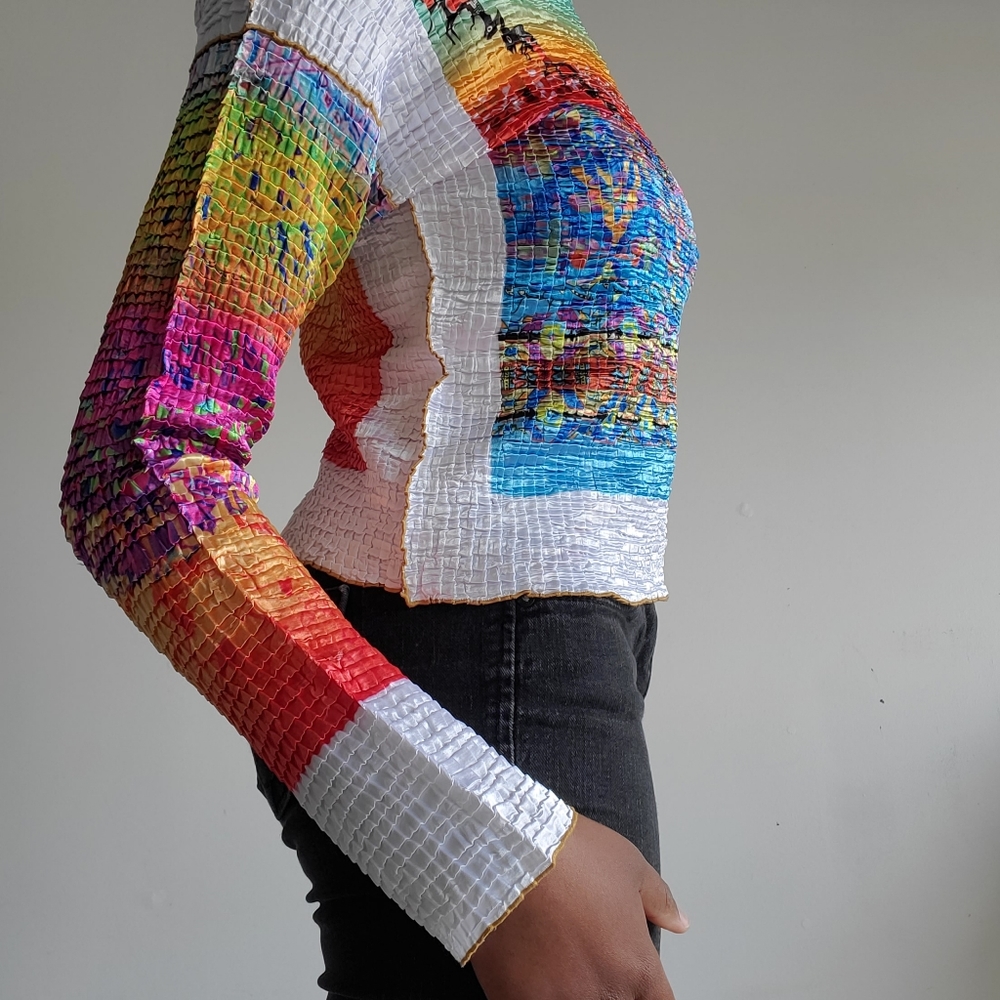 Vintage crunched long-sleeve top - Picture 3 of 3